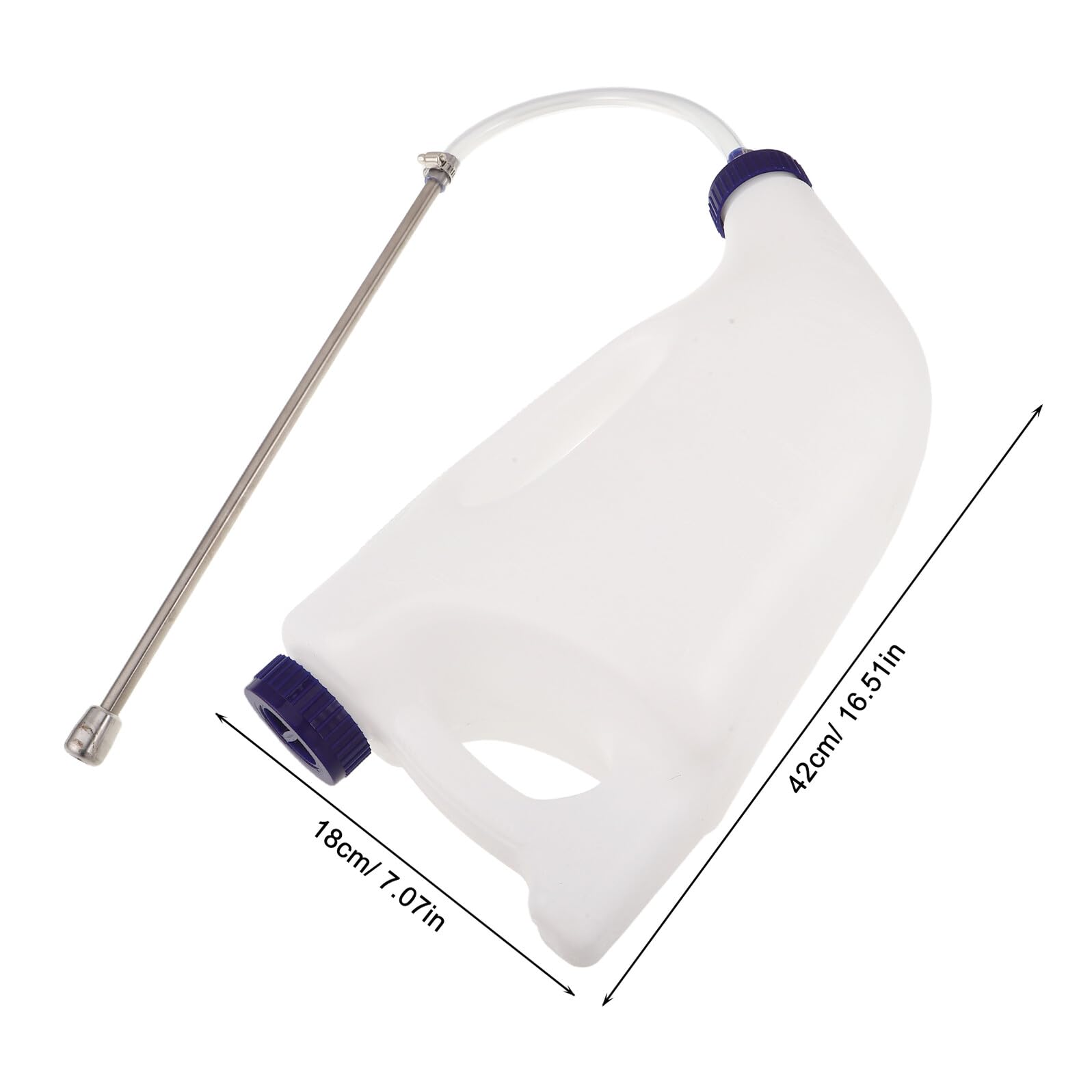 Biberon pour Veaux et Chèvres 4l en Plastique Blanc Poignée, Nourrisseur Polyvalent pour Élevage de Veaux et Absorption des Nutriments