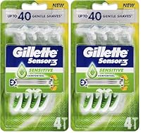Gillette Sensor 3 Sensitive 4 Disposable Razors 8 Pack,