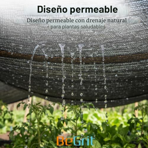 Malla Sombreadora Exterior BeGrit Toldos Red de Protección Solar para Huertos 2x3m 6