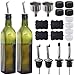 Newk Bottiglia per olio d'oliva, 500 ml, per bicchieri di olio e aceto, con versatori, imbuto, ampolle, decantatore, caraffa per cucina, verde, set di 2