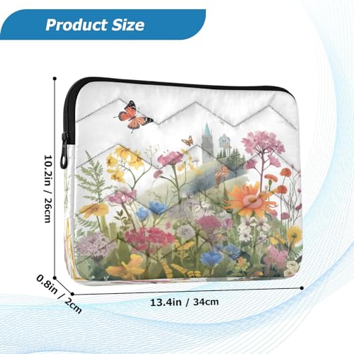 Funda para portátil de 13-14 pulgadas con diseño de mariposas y flores miniatura 3