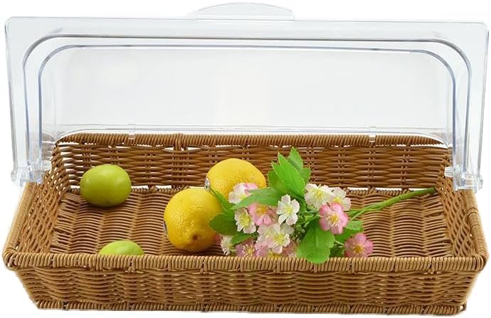 ブレッドバスケット パンかご フードカバー ブレッドケース 透明 お菓子/果物/デザート/チーズ/ケーキ/クッキー収納バスケット キ