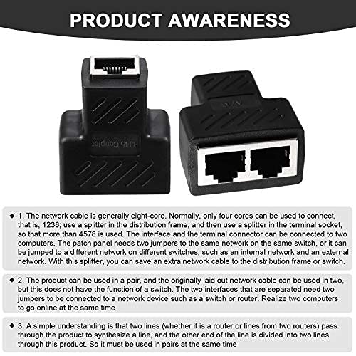Divisore RJ45 LAN Ethernet, Adattatore Doppio E Accoppiatore Per Cavo Di Rete