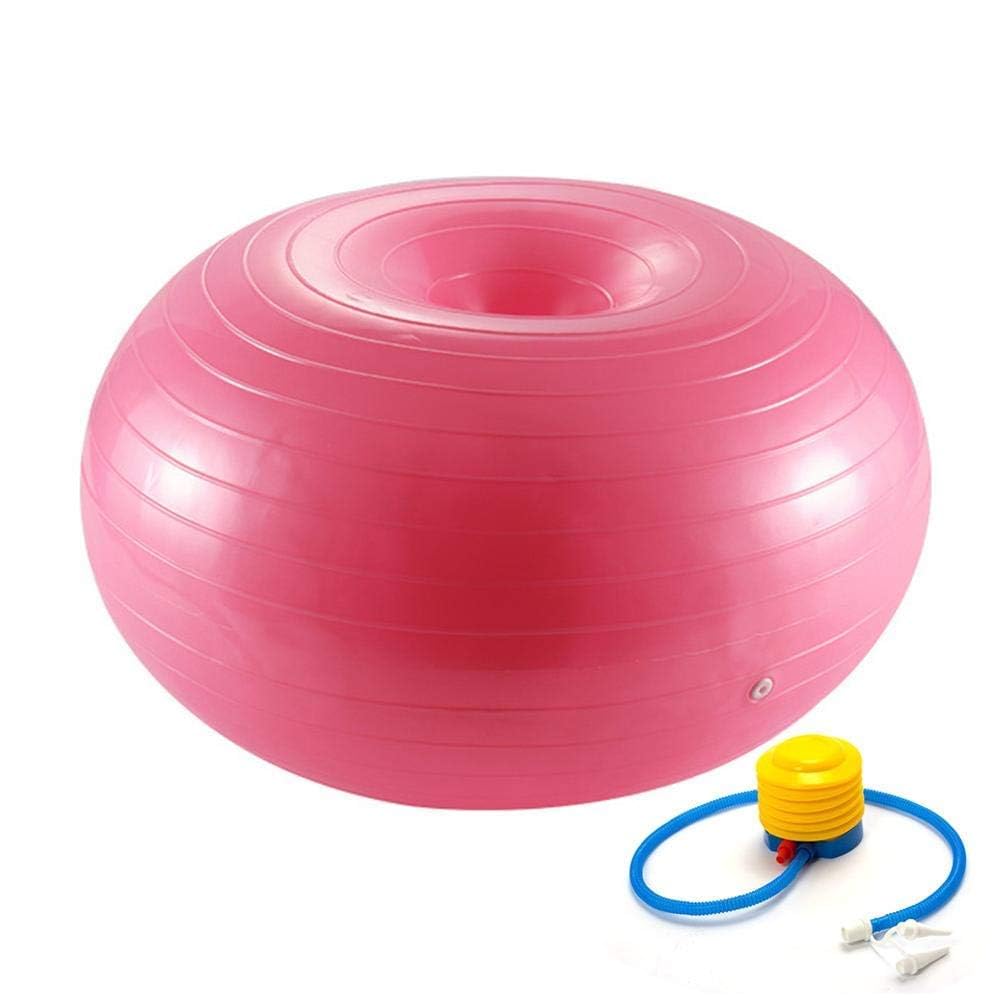 Inflatable Donut Ball with Air Pump, Balance & Stability Exercise Ball for Core Strength, Yoga, Fitness, Pilates, Physiotherapy, Rehabilitation & Home Workout-image-43
