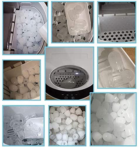 Fabricadora de cubos de hielo, cubeta para hielo de escritorio, máquina pequeña de hielo automática con tanque de agua grande de 2,2 L y limpieza automática, para uso doméstico miniatura 4