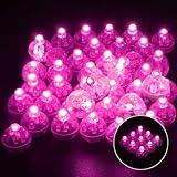 100 PCS (Pink) Balloon Lights with Long Standby Time, Mini Ball Lights, Round LED Lamp for Paper Lantern Balloon Party Wedding Birthday Celebration Festival Halloween Christmas Decoration