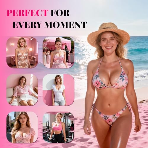 Image of Double Sided Sticky Bra Ultra Boost Inserts Pads Reusable Push Up Lift Self Adhesive Bra Pads for Bikini Swimsuit