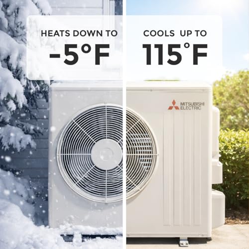 Image of Mitsubishi 24000 BTU 20 SEER2 HX-Series Mini Split Heat Pump System with 15ft Line Set & Installation Kit - R454B Single Zone | High Efficiency Wall Mounted Ductless AC /Heating Unit