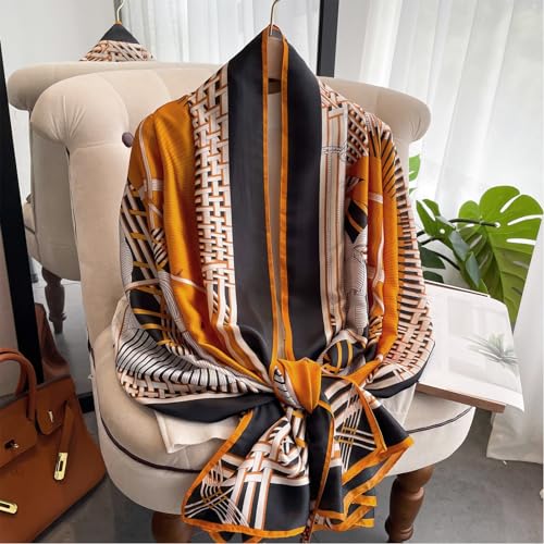 Image of Aufeel Fashion Scarves 100% Silk Felling Scarf Long Lightweight Sunscreen Shawls Wrap for Women Hair Scarves