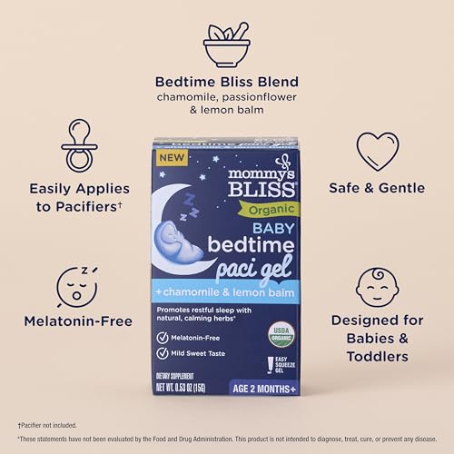 Mommy's Bliss Organic Baby Bedtime Paci Gel, Promotes Restful Sleep*, Melatonin Free, Age 2 Months+, 0.53 Fl Oz - Image 4