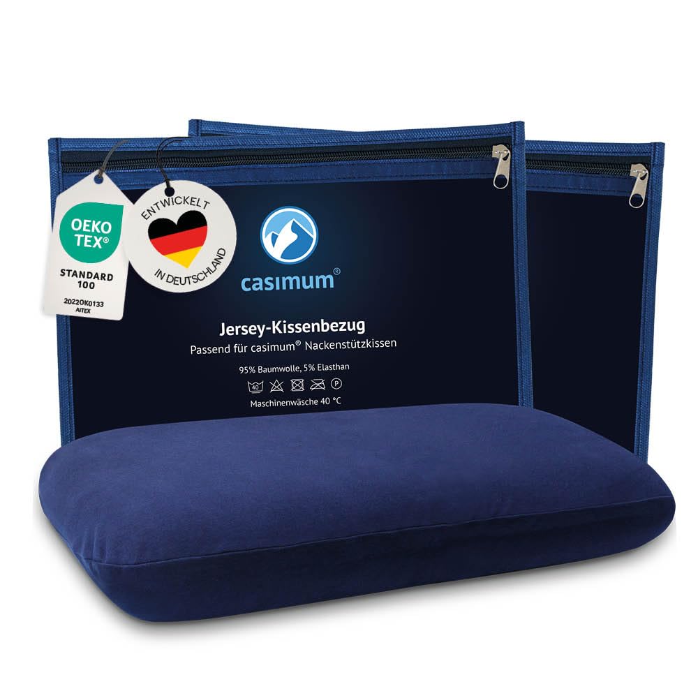 Casimum Kissenbezug Schonbezüge Nackenkissen COMFORT – Blaue, Doppelpack, 70x40 cm