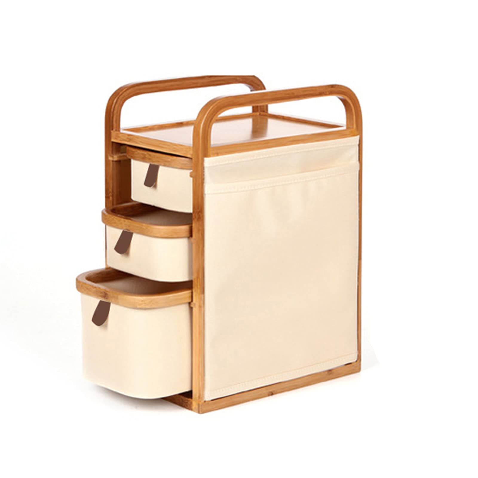 Cassetto di bambù Organizzatore Trucchi,Multi-Funzione Legno Organizzatore Cosmetico,Grande capacità Porta Trucchi Organizer per La Cura della Pelle Vanity Bagno-D 35x23x18.5cm(14x9x7inch)