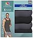 Fruit of the Loom Mens Signature 5-Pack Pure True Comfort Tanks Size XX-Large Black-Grey