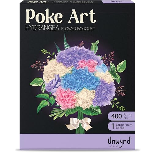 Image of Unwynd Poke Art Hydrangea Flower Bouquet Kit for Adults, Women and Teens