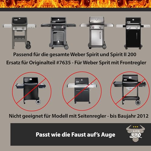 Elite BBQ 1,5mm Massive Brennerabdeckung Aromaschienen für Weber Spirit 210 220 ab 2013, Flavorizer Bars Weber Spirit Gasgrill Spirit 210 Ersatzteile 7365 Hitzereflektor Spirit I & II E210 E220 S210