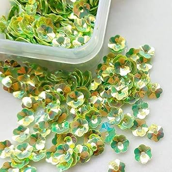 Chenkou Craft 7500pcs Sequins, 6mm Rainbow AB Flower Cup, 15 Colors, for Wedding, Christmas Clothes, Jewelry, 1 Box
