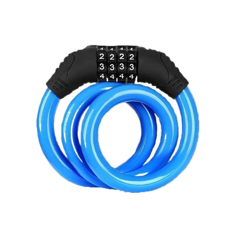 Candado de Acero con código numérico para Bicicleta, Cadena de Cable, antirrobo, Accesorio para Bicicleta de montaña (Color: Amarillo) (Azul)