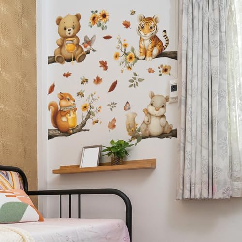 Vinilos decorativos de animales de bosque Acuarela para pared miniatura 5
