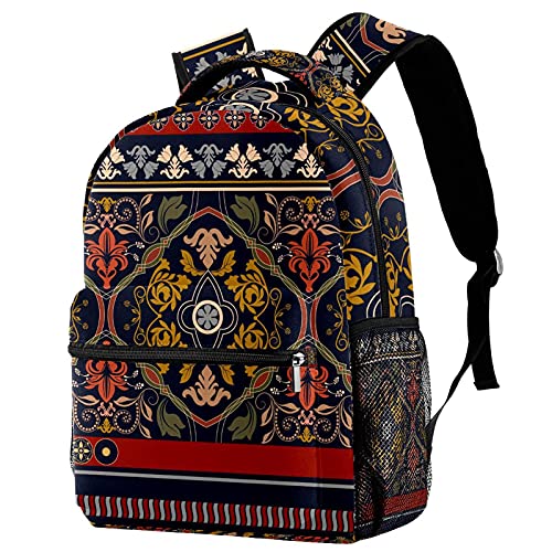 Sac à dos de voyage floral ethnique avec porte-bouteille pour enfants