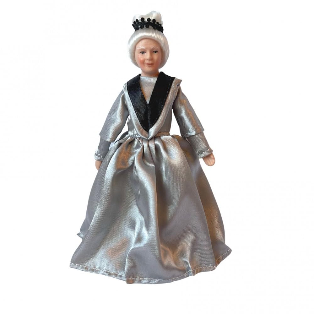Dolls House Grandmother In Silver Dress (DP445) - 1:12 Scale Miniatures | Minimum World