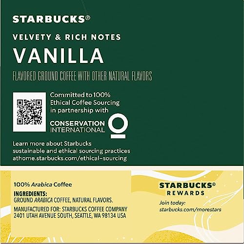 Image of Starbucks Flavored Coffee K-Cup Pods, Vanilla Flavored Coffee, Made without Artificial Flavors, Keurig Genuine K-Cup Pods, 10 CT K-Cups /Box (Pack of 4 Boxes)