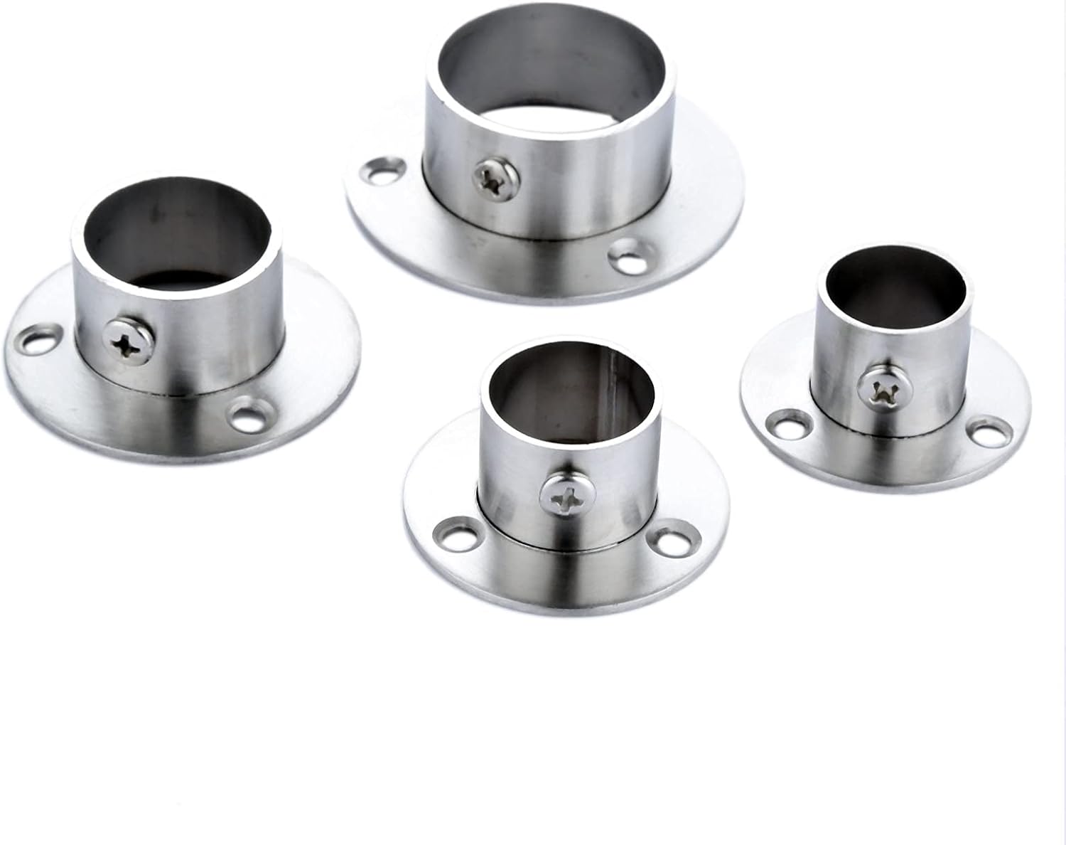 Flange 2pc Stainless Steel Wardrobe Rail Support Closet Rod Flange Bracket Clothes Seat Hanger Pipe Tube Holder 19/22/25/32mm(22mm)