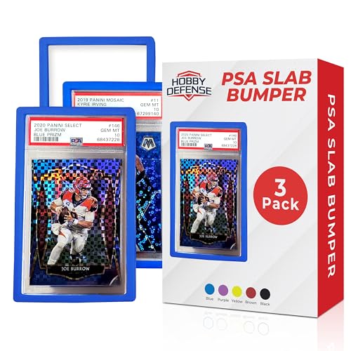 Hobby Defense Slab Bumper - 3 Pack, Easy On and Off Slab Protector, Fits Standard PSA Case Only, Stylish PSA Bumper Guard Card Protector, Easy Grip and Edge Protection (Blue)