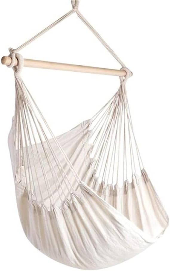 Portable Hammock Chair, Camping Hammock, Cotton and Polyester Hammock, 130x100 Cm Hammock, Outdoor and Indoor Dual-use Hammock (White)