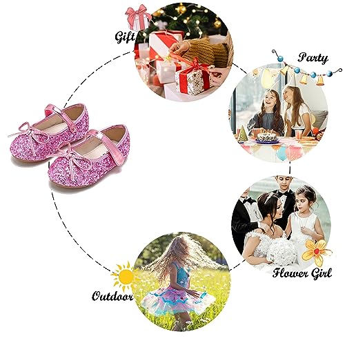 Image of Felix & Flora Toddler Flower Girl Dress Shoes - Girl Ballet Flats Party School Shoes Wedding