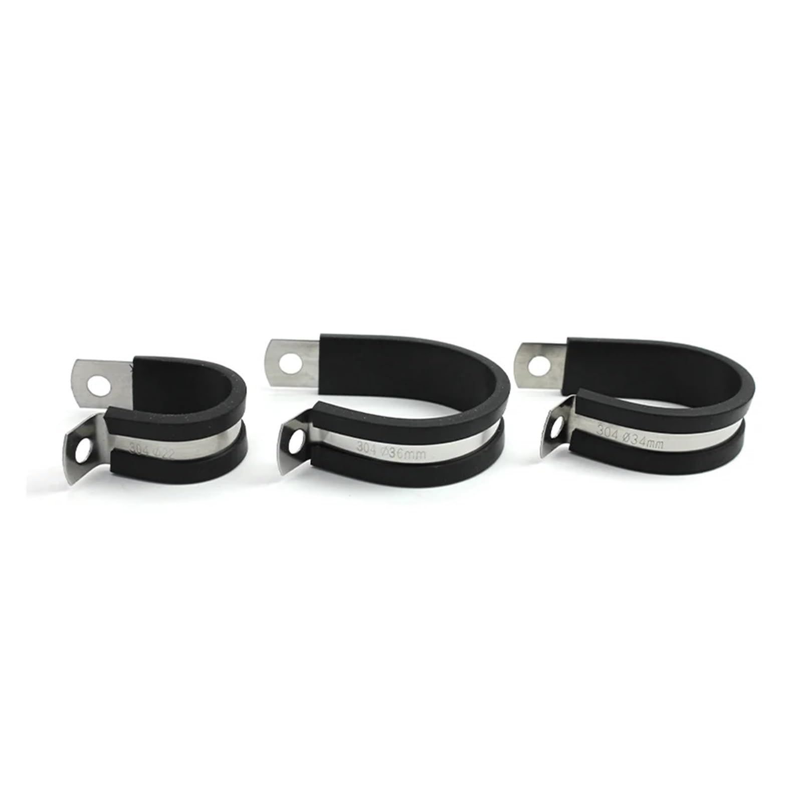 Clips de tubo P revestidos de goma Acero inoxidable 304 6-55 mm