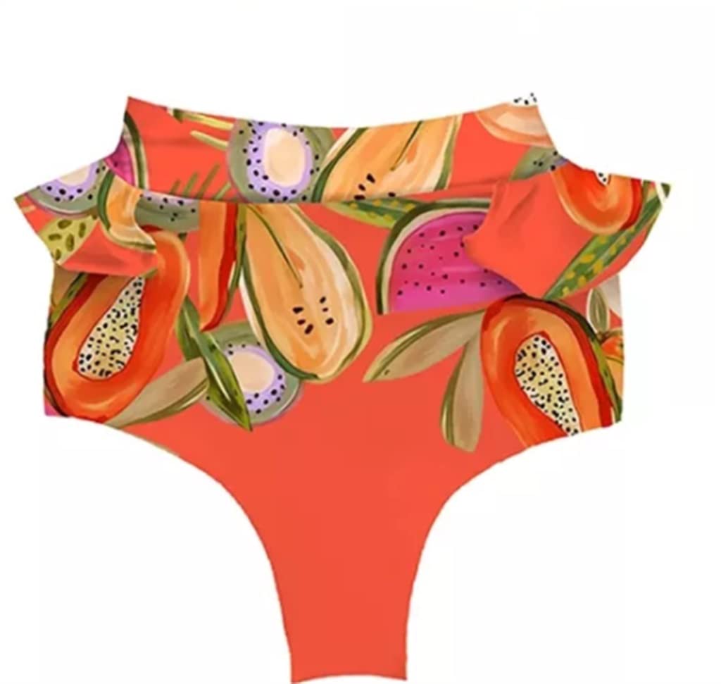 Dwuczęściowy damski kwiatowy biustonosz usztywniany Bandaż Bikini Set Strój kąpielowy Stroje kąpielowe Strój kąpielowy Kostiumy kąpielowe Biquini (kolor: pomarańczowy, rozmiar: Scode) (pomarańczowy Mcode)