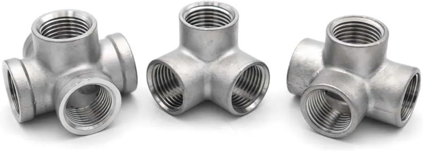 1pc 1/4" BSP Female 304 Stainless Steel 3 Way Corner Type Pipe