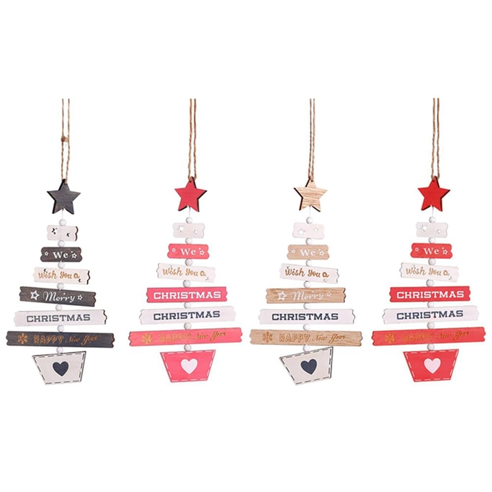 Gvvsjgdbis Decoraciones para árbol de Navidad – Adornos colgantes Xmas – Panel para puerta de entrada de madera – Señales para ventana