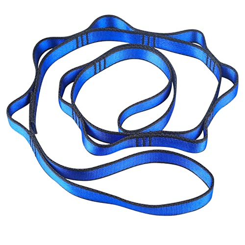Correas de Extensión para Yoga y Hamaca de Yoga, Correa de Escalada Fuerte, 110 cm Cadena de Margarita Ajustable, Daisy Chains Extensión Correa para Estiramiento, Pilates, Fitness-Azul