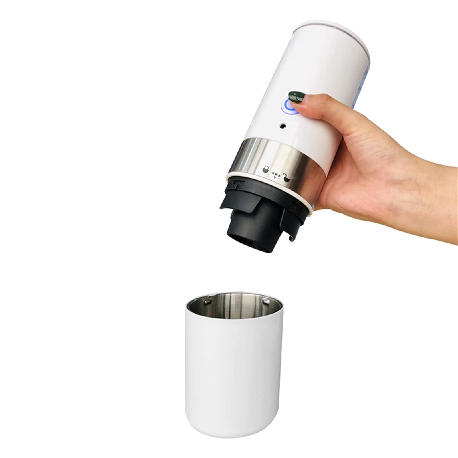 Macchina per il caffè automatica portatile USB per uso domestico Macchina per caffè espresso a capsule Caffettiera per capsule istantanee Macchina per caffè da viaggio (Colore : Bianca)