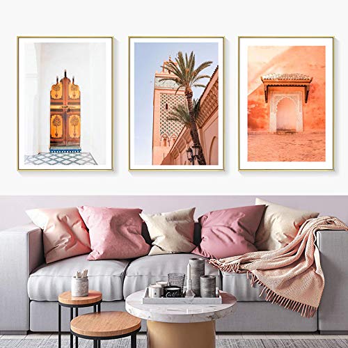 Peinture marocaine mosquée pour habiller un grand mur de salon vide