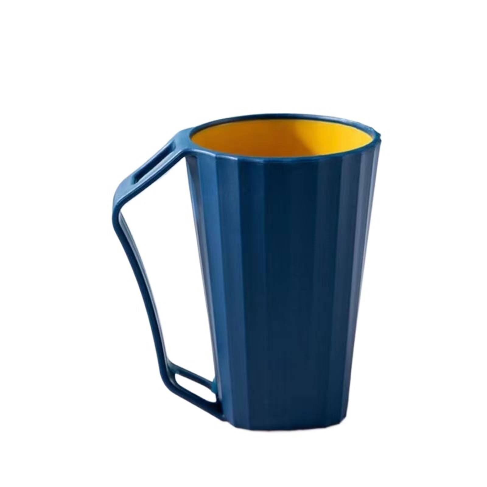2Pcs Reusable Two Color Plastic Cups With Handles,Toothbrush Holder, Wash Cup,Couple's Mouthwash for Toothbrushes(Blue)