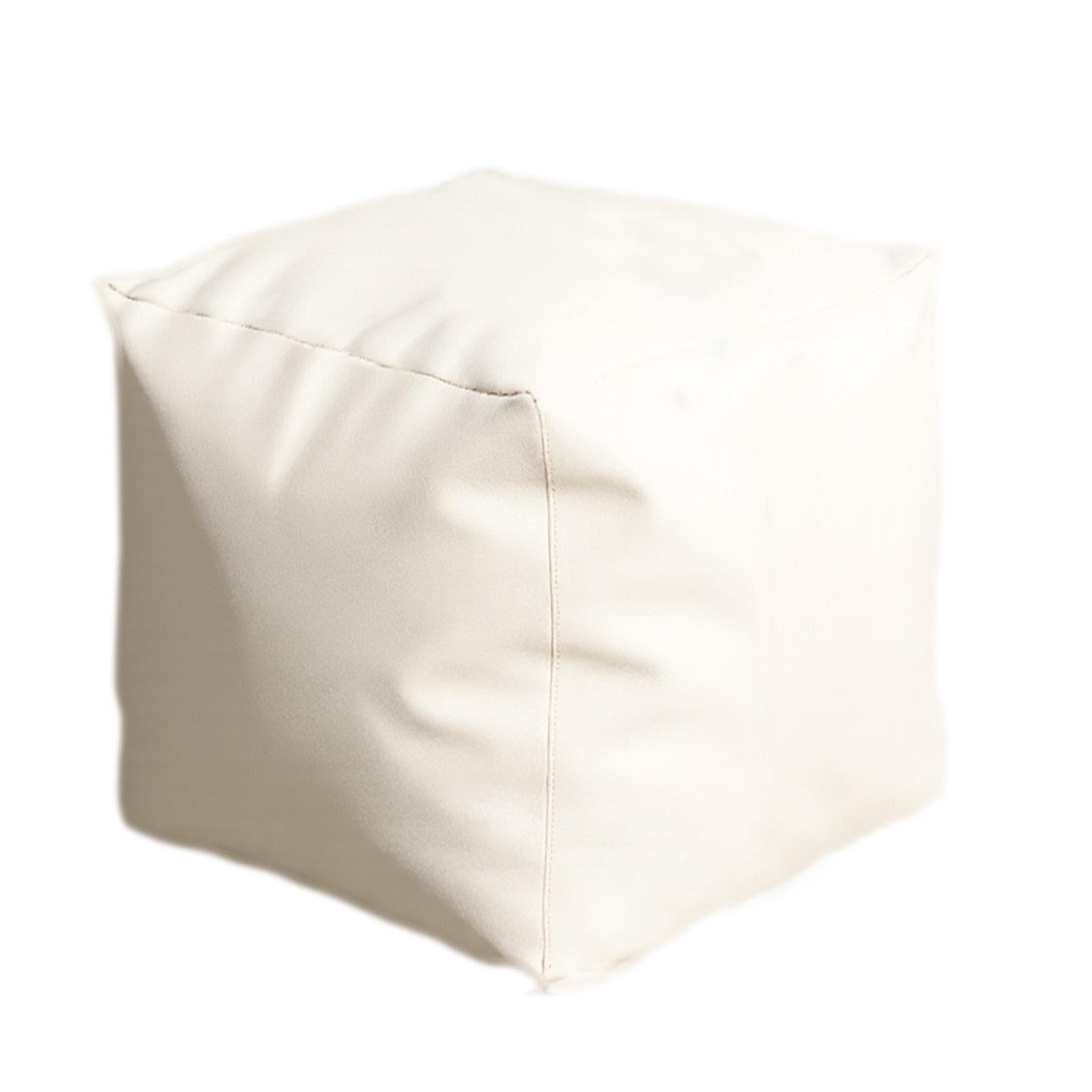 ARTISOUL® Unfilled Pouf Cover 44Cmx44Cmx41Cm Square Cushion for Indoor Home Under Desk White | Furniture | Ottomans, Footstools & Poufs-image-25