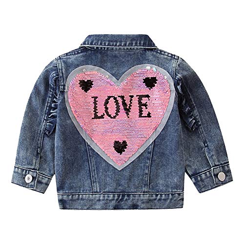 Image of IDOPIP Toddler Kid Baby Boys Girls Denim Jacket Long Sleeve Button Down Jeans Coat Cowboy Overcoat Hoodie Casual Outwear