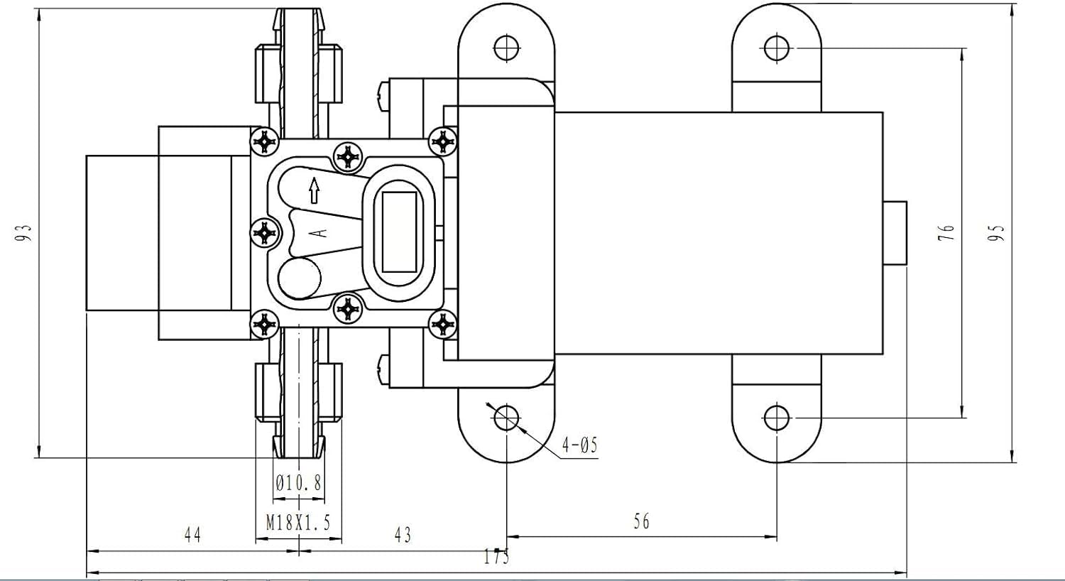 CYBERNOVA DC24V 100PSI 4.0L / m Pompa autoadescante a membrana ad alta pressione per acqua dolce Pressostato integrato Caravan/Barca/Camper/Giardino // Pulizia del veicolo/Camper (R)