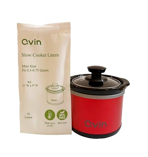 Red Mini Slow Cooker 0.65QT, Small Electric Crock Pot for