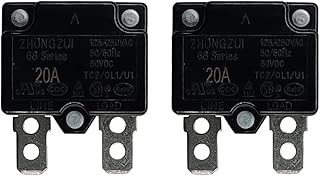 2PCS 20A Automatic Reset Relay Fuse Therma Switch Circuit Breaker Current Overload Protector Kids Powered Wheels Accessories
