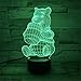 Produktbild 3D-Illusionslampe Führte Nachtlicht Winnie The Pooh Cartoon Visual Acryl Farbe Ändernde Schreibtischlampe Neuheit Home Decor Luminous Toys