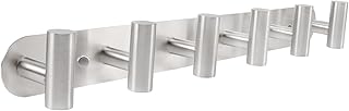 Coat Hook Rack, Wall Mounted Coat Rack with 6 Hooks, Heavy Duty Towel Hook Rack Wall Hooks for Hanging Coat Jacket, Stainless Steel Coat Hanger for Bathroom Entryway Mudroom(Brushed Nickel)