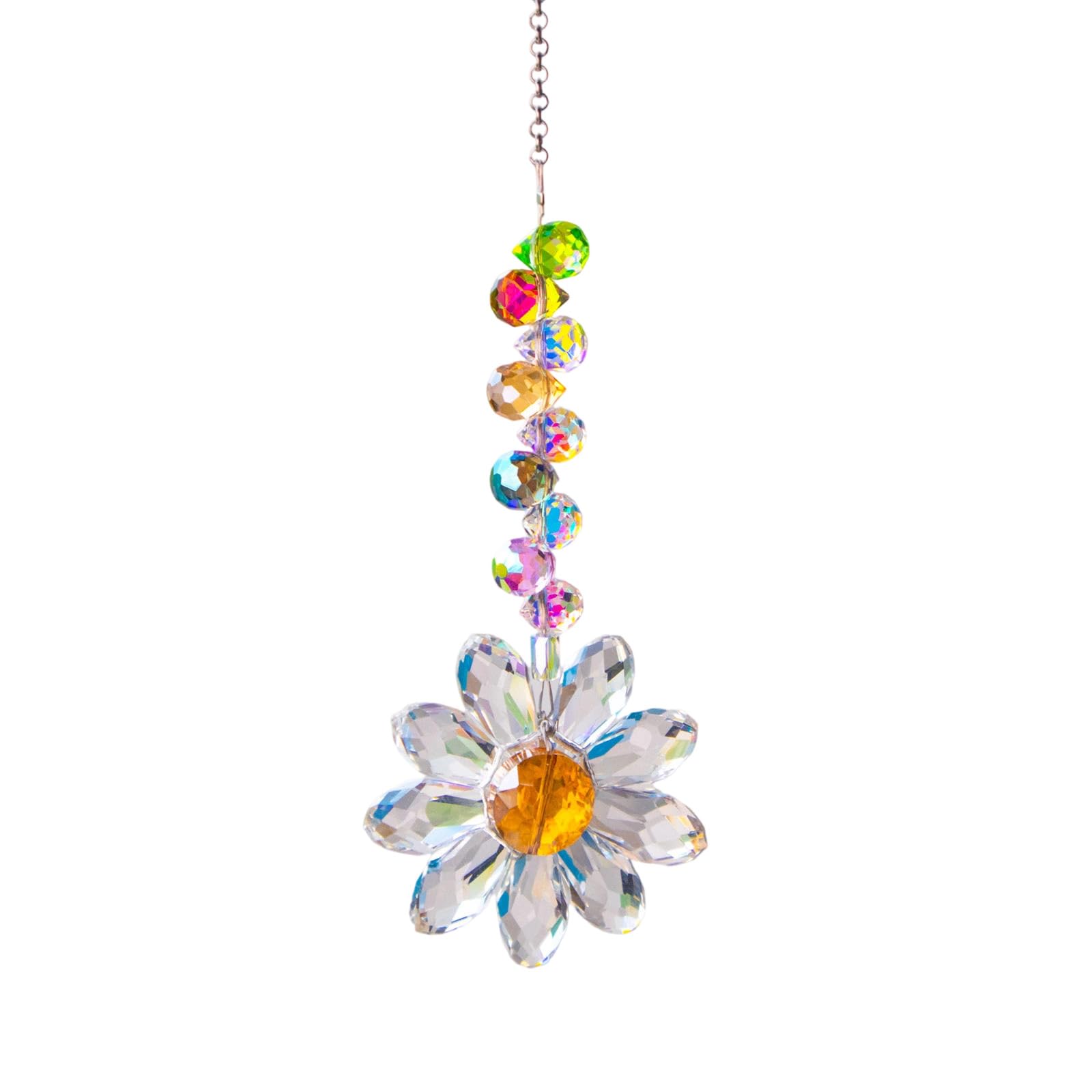 Crystal Rainbows Suncatchers, Hanging Crystals Sun Catchers for Window, Colorful with Sunflowers Pendants Crystal for Window Hanging