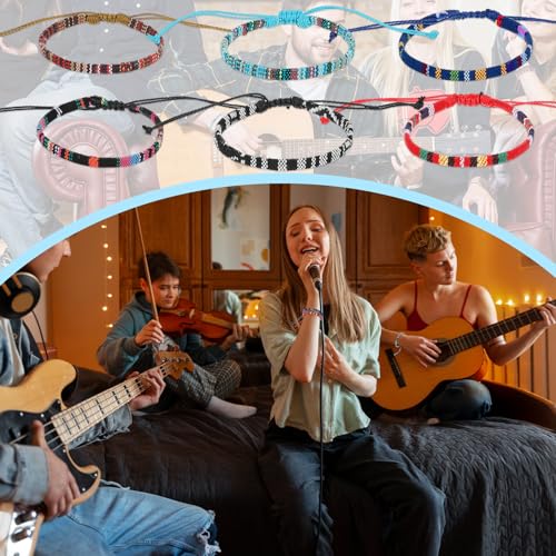 Larrel 12-Piece Adjustable Woven Surfer Bracelet Set - Handmade Boho Friendship Bracelets and Anklets for Men and Women in Vibrant Colors - Image 4
