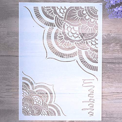DIY Decorative Mandala Stencil Template for Painting on Walls Furniture Crafts (A3 Size)