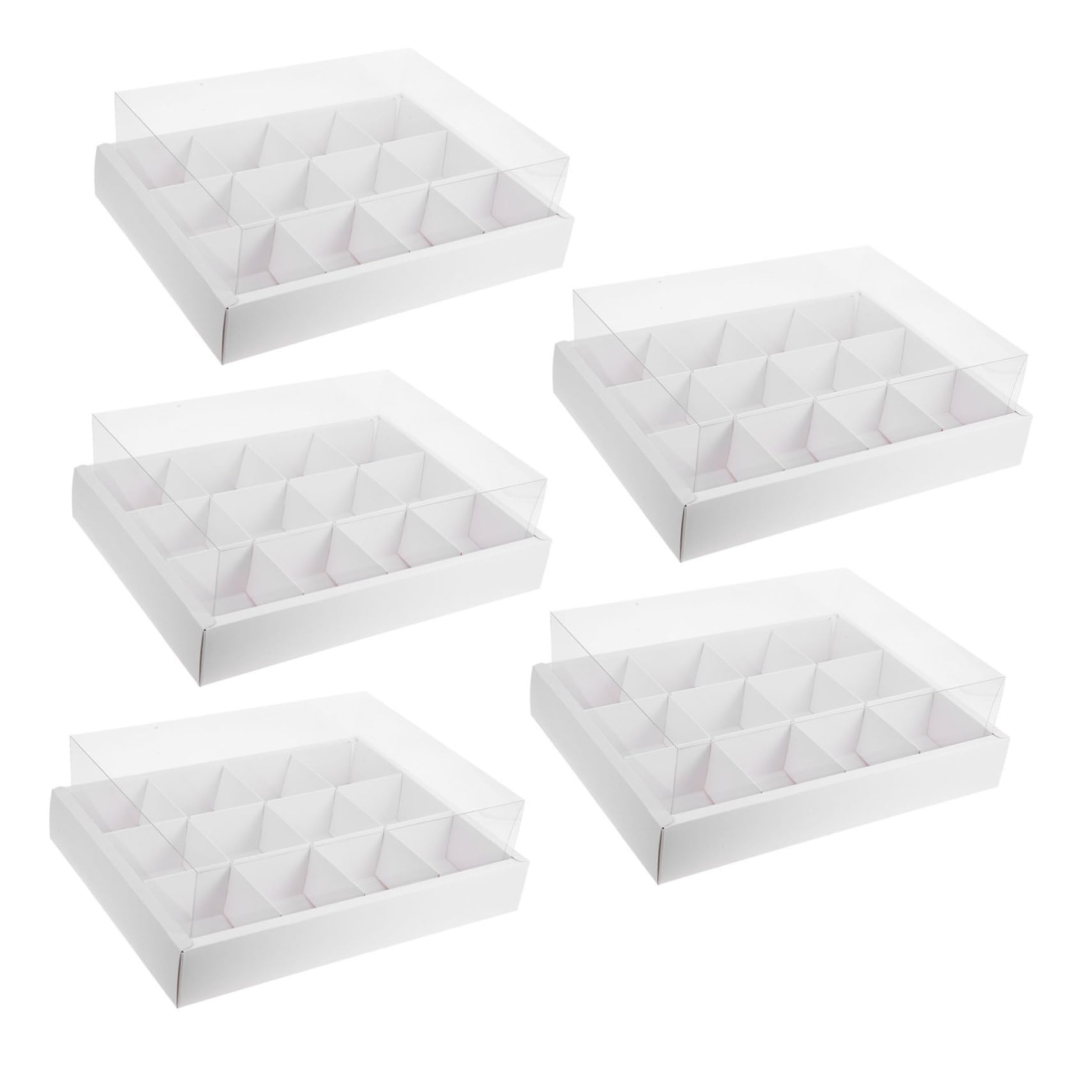 OUNONA Elegant Cupcake Containers 12 Compartment Paper Boxes Lid Cake Carriers for Wedding Birthday Cupcake Parties