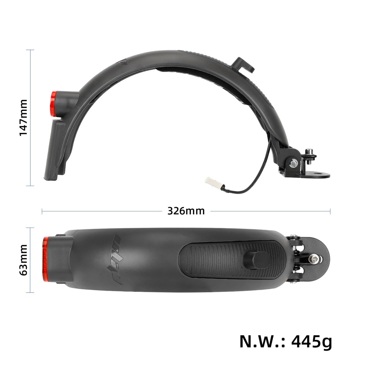 Garde-Boue Arrière avec Support Métallique pour Trottinette Xiaomi M365, 1S, Essential, Pro, Pro