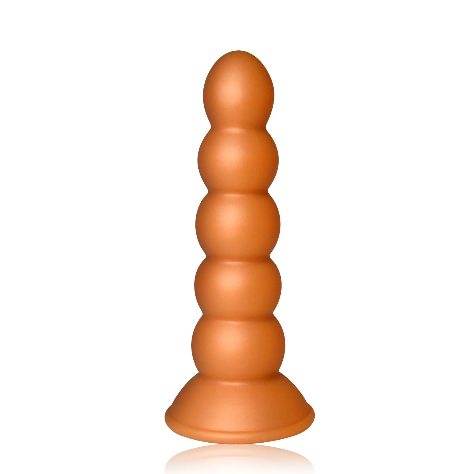 Roluck Dildo anal con ventosa, plug anal de silicona suave con 5 bolas anales, estimulación del punto G, masturbación anal, juguete sexual para hombres y mujeres (L)